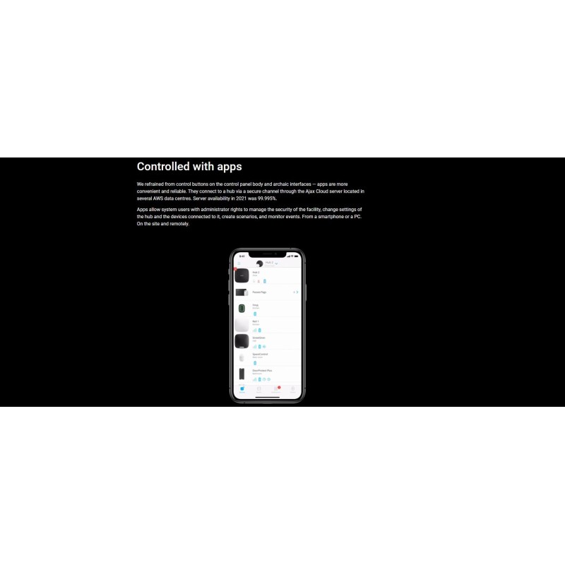 Buy AJAX TCP-IP GSM Alarm Hub - Hub2 - LTE White in Cyprus, Nicosia, Limassol, Larnaka, Pafos