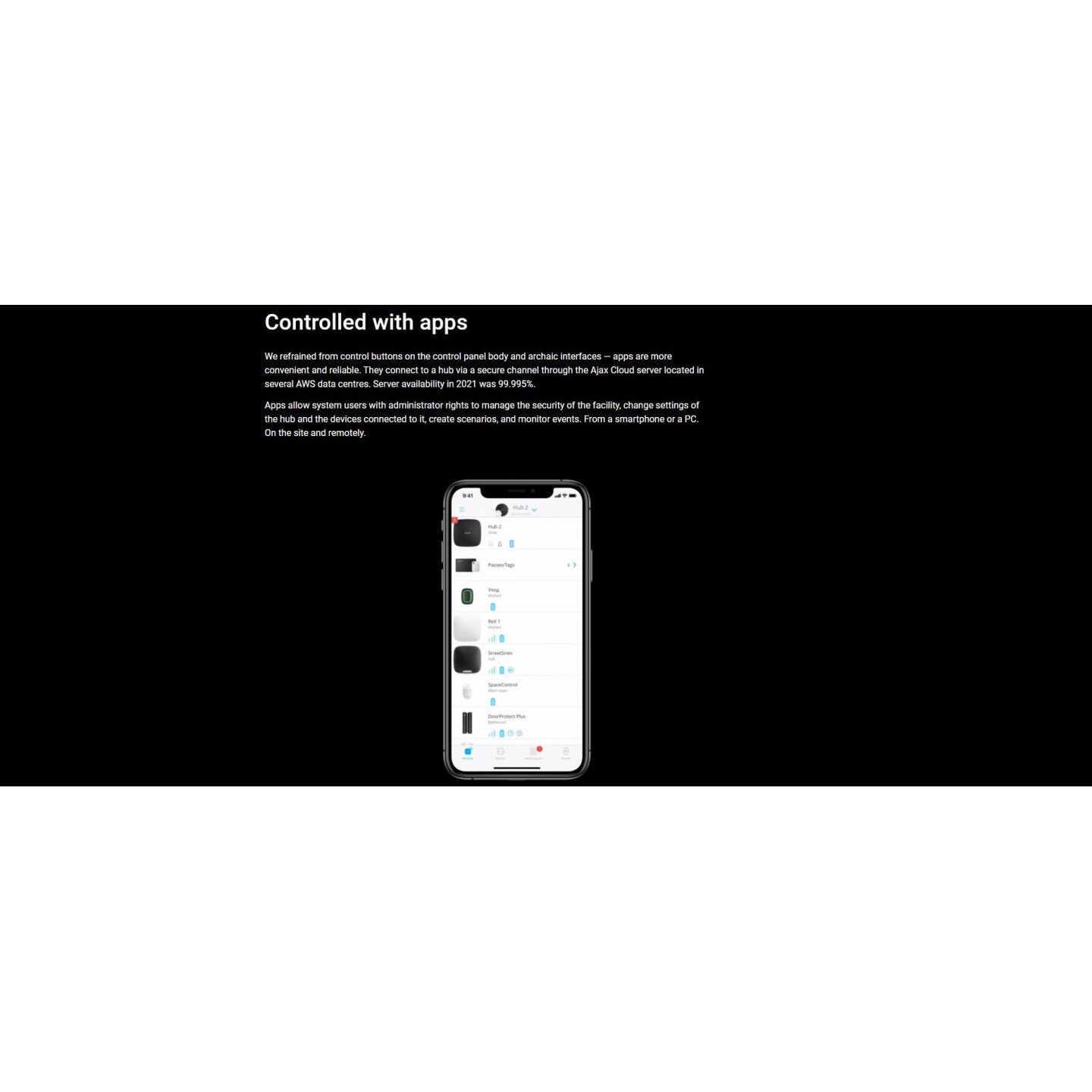 AJAX TCP-IP GSM Alarm Hub - Hub2 - LTE White — Buy in Cyprus with Fast Delivery