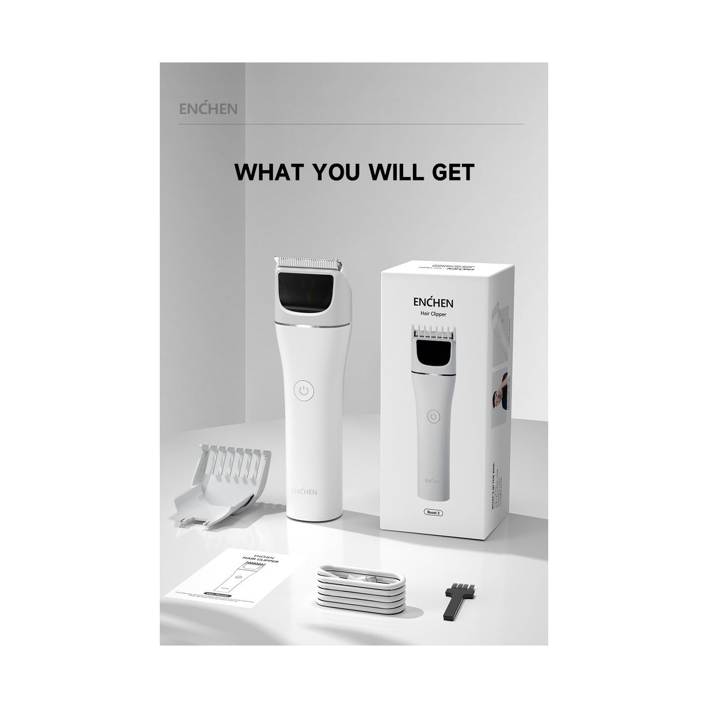 Enchen Hair Clipper - BOOST 2 - USB-C 1200mAh Black — Buy in Cyprus with Fast Delivery