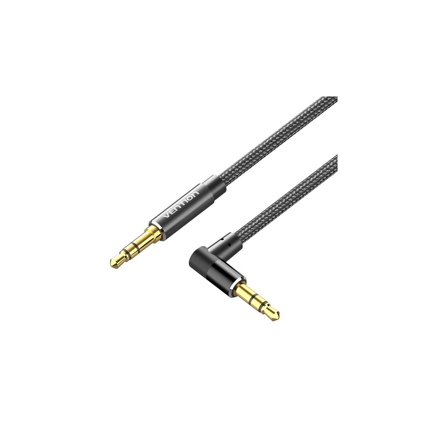 Vention Audio Cable - BAZBG - 3.5mm M-M Cable Braided Right Angle Metal 1.5m — Buy in Cyprus with Fast Delivery