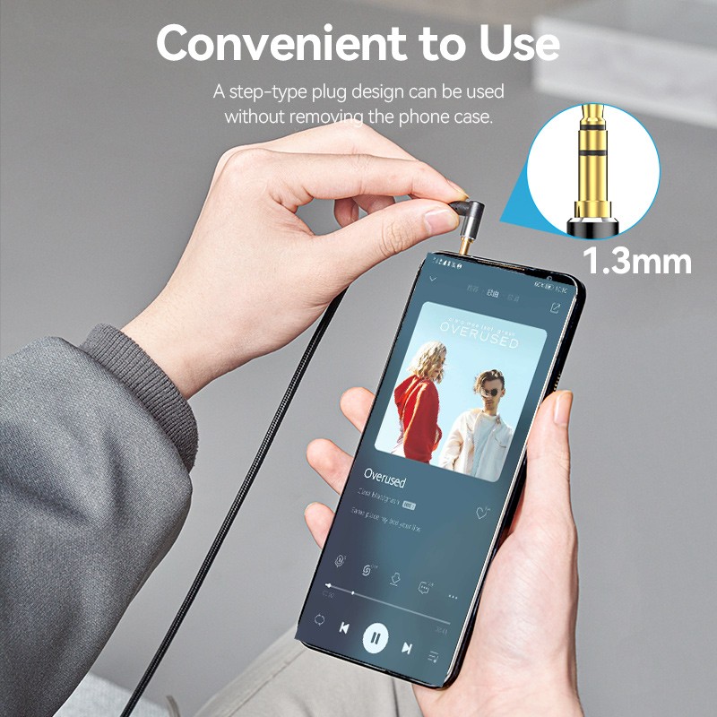 Buy Vention Audio Cable - BAZBG - 3.5mm M-M Cable Braided Right Angle Metal 1.5m in Cyprus, Nicosia, Limassol, Larnaka, Pafos