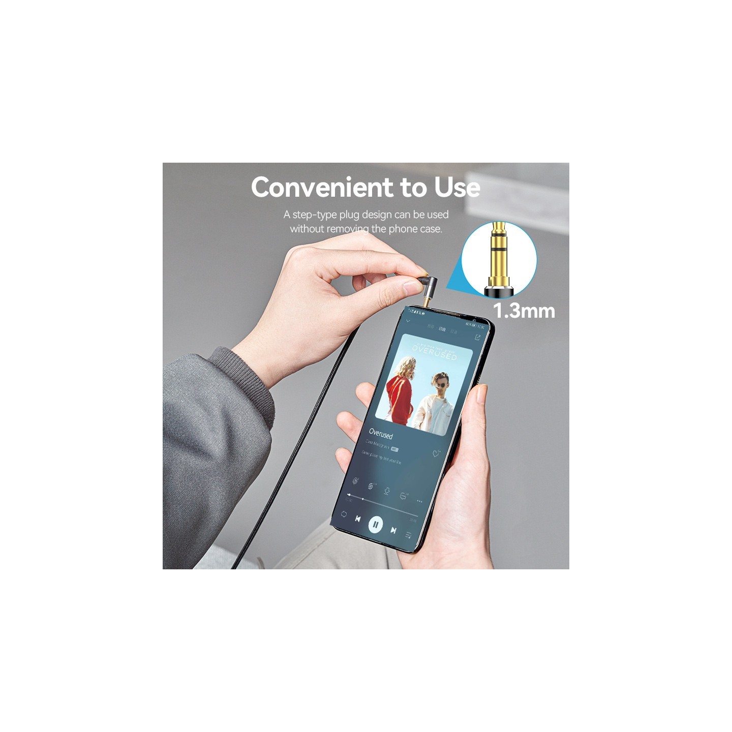 Vention Audio Cable - BAZBG - 3.5mm M-M Cable Braided Right Angle Metal 1.5m — Buy in Cyprus with Fast Delivery