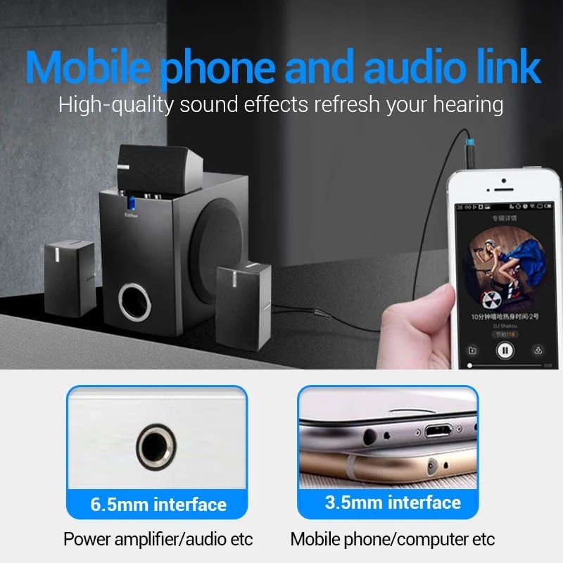 Buy Vention AUDIO - BACBG - 3.5mm M to 2x6.3mm M Cable 1.5m in Cyprus, Nicosia, Limassol, Larnaka, Pafos