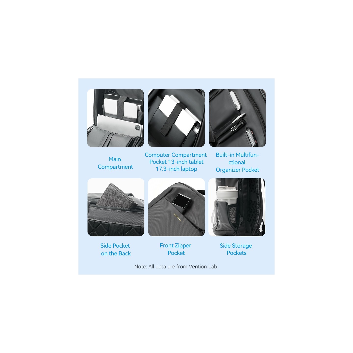 Vention IT Backpack - KRSB0 - 17.3'' Water-Repellent Black — Buy in Cyprus with Fast Delivery