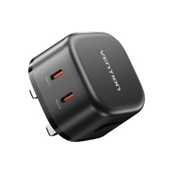 Buy Vention Charger - FESB0-UK - Wall GaN 45W 2xUSBC Black in Cyprus, Nicosia, Limassol, Larnaka, Pafos