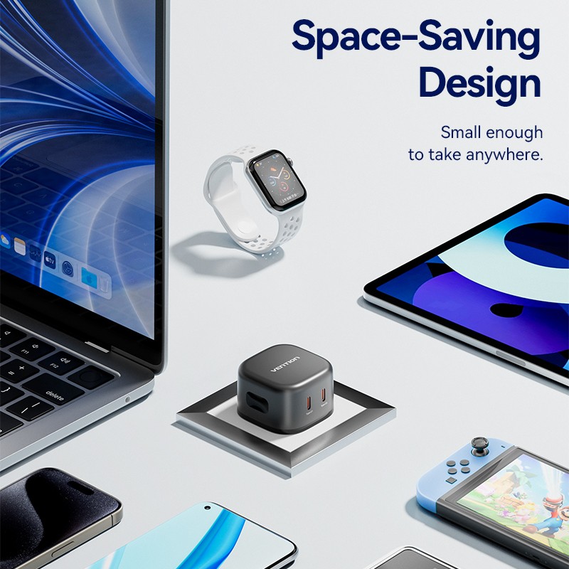 Buy Vention Charger - FESB0-UK - Wall GaN 45W 2xUSBC Black in Cyprus, Nicosia, Limassol, Larnaka, Pafos