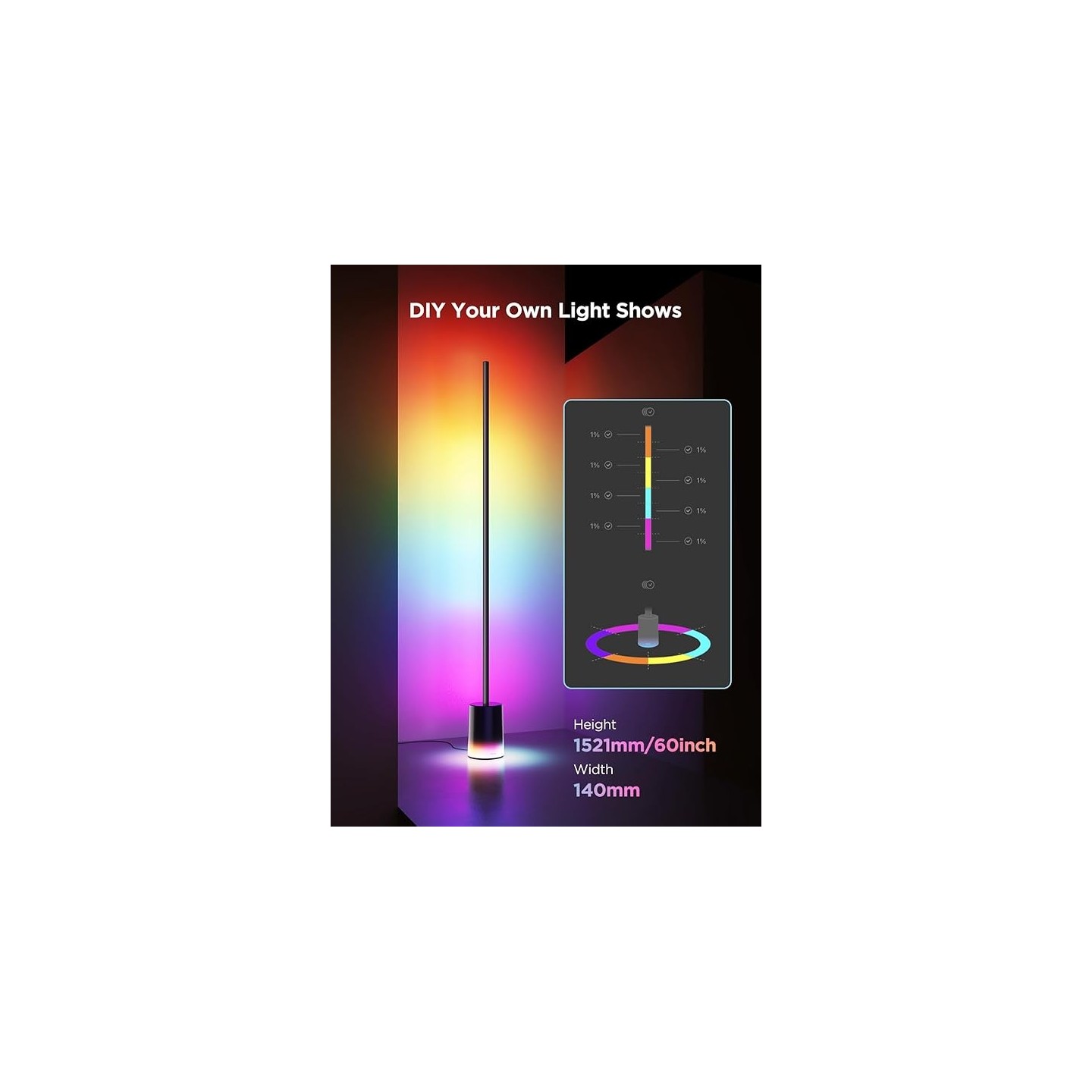 Govee Lamp Floor Smart RGBICWW Supports Matter - H607C - Floor Lamp 2 Black — Buy in Cyprus with Fast Delivery