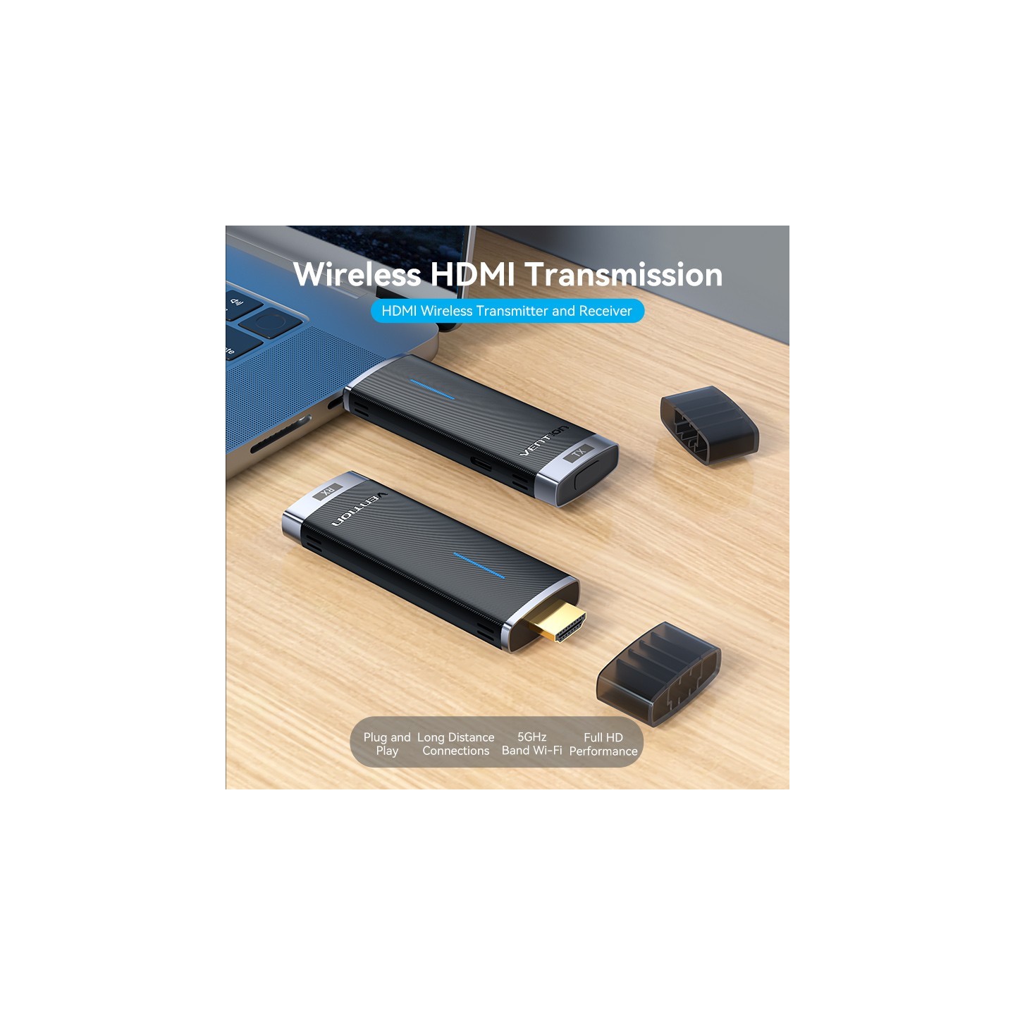 Vention HDMI Wireless Transmitter-Receiver Kit - ADCB0 - 5GHz 1080p — Buy in Cyprus with Fast Delivery