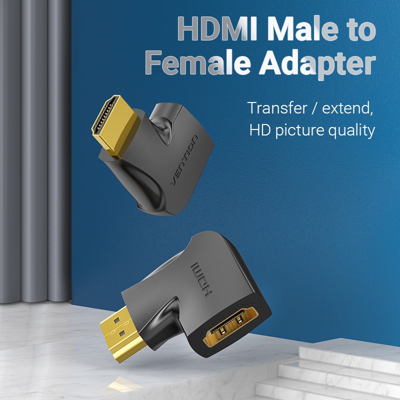 Buy Vention HDMI Adaptor - AIQB0 - Male to Female 270 Degree Vertical Flat 4K60Hz in Cyprus, Nicosia, Limassol, Larnaka, Pafos