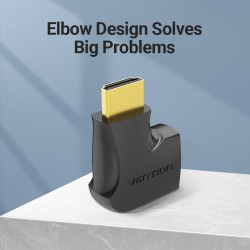 Buy Vention HDMI Adaptor - AIQB0 - Male to Female 270 Degree Vertical Flat 4K60Hz in Cyprus, Nicosia, Limassol, Larnaka, Pafos