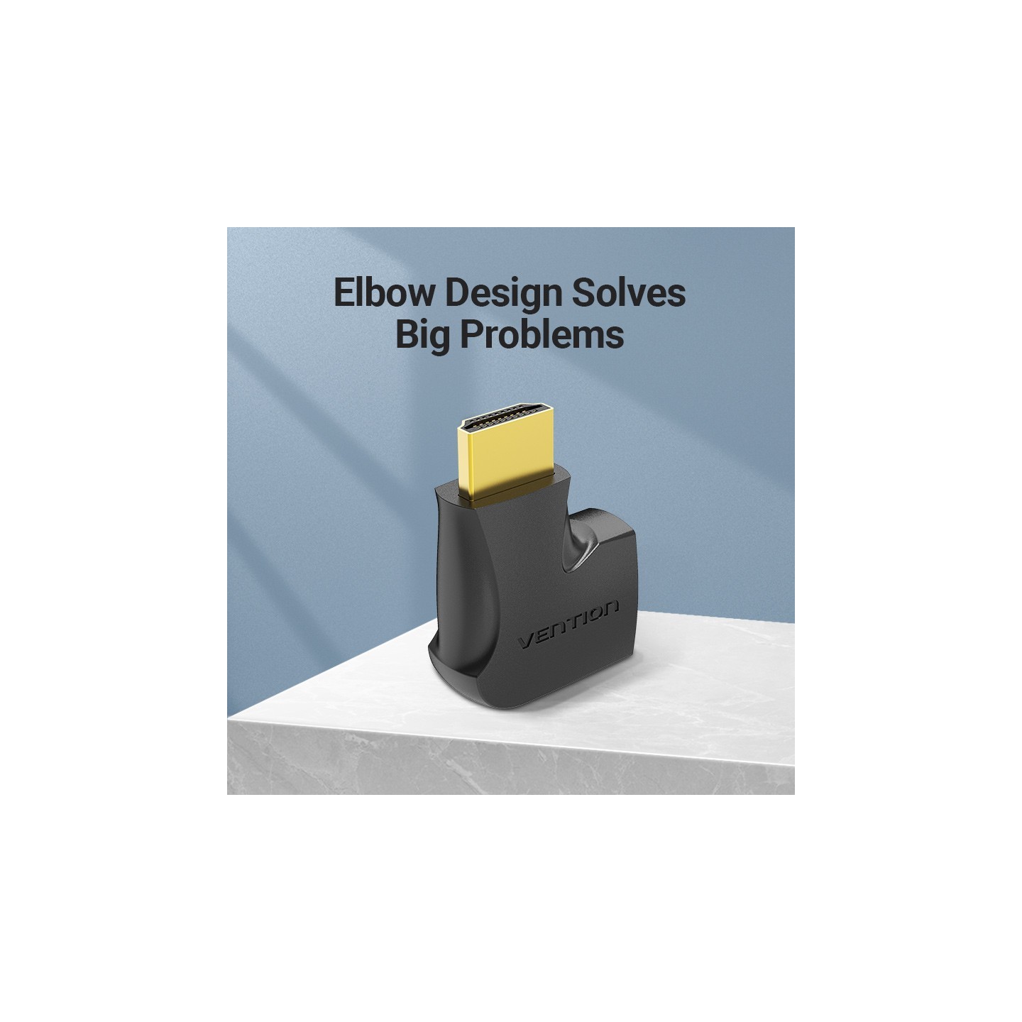 Vention HDMI Adaptor - AIQB0 - Male to Female 270 Degree Vertical Flat 4K60Hz — Buy in Cyprus with Fast Delivery