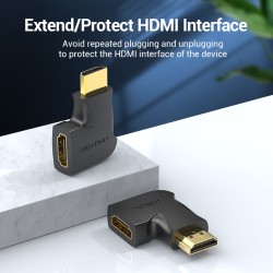 Buy Vention HDMI Adaptor - AIQB0 - Male to Female 270 Degree Vertical Flat 4K60Hz in Cyprus, Nicosia, Limassol, Larnaka, Pafos