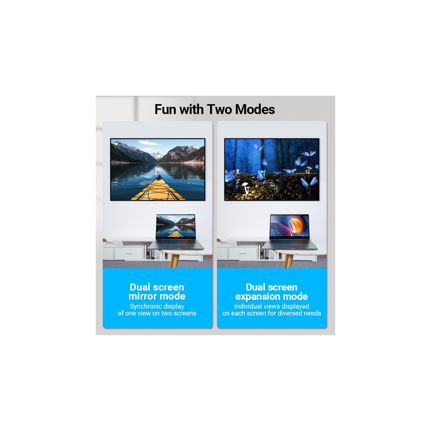 Vention HDMI Adaptor - AIQB0 - Male to Female 270 Degree Vertical Flat 4K60Hz — Buy in Cyprus with Fast Delivery