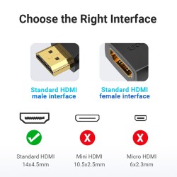 Buy Vention HDMI Adaptor - AIQB0 - Male to Female 270 Degree Vertical Flat 4K60Hz in Cyprus, Nicosia, Limassol, Larnaka, Pafos