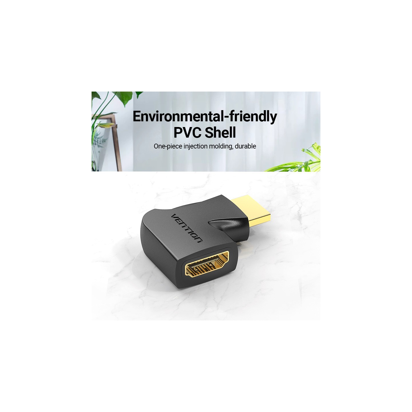 Vention HDMI Adaptor - AIQB0 - Male to Female 270 Degree Vertical Flat 4K60Hz — Buy in Cyprus with Fast Delivery