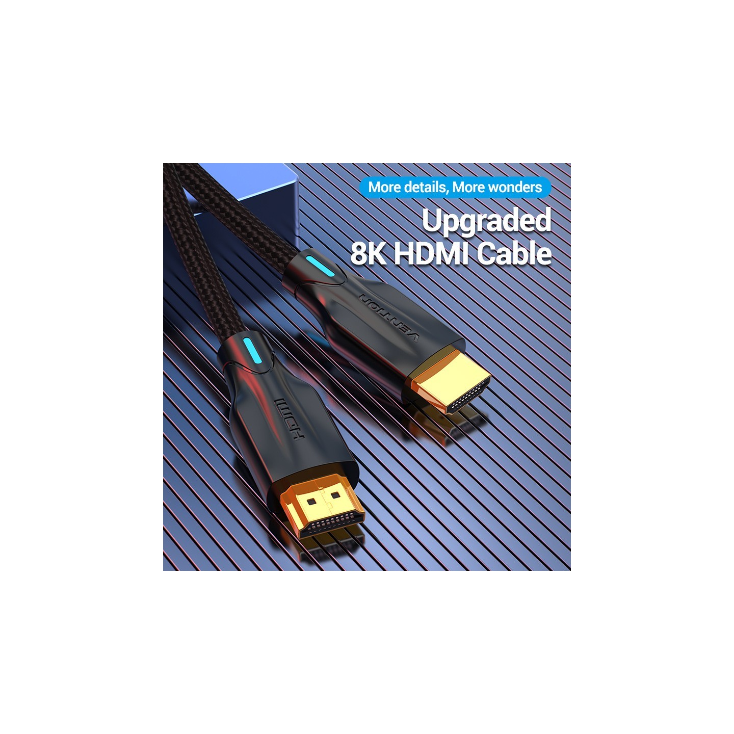 Vention HDMI Cable - AAUBJ - HDMI Cable 2.1 8K Braided 5.0m — Buy in Cyprus with Fast Delivery