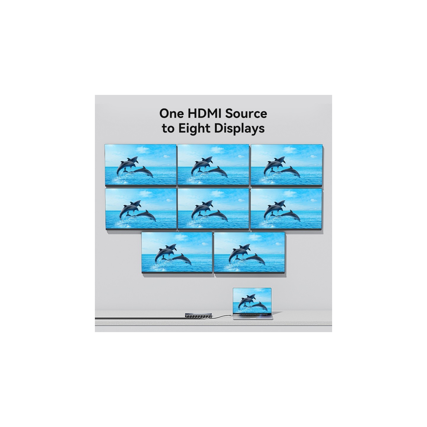 Vention HDMI Splitter - AKQB0-UK - 8-Port 4K 1.4 with UK PSU — Buy in Cyprus with Fast Delivery