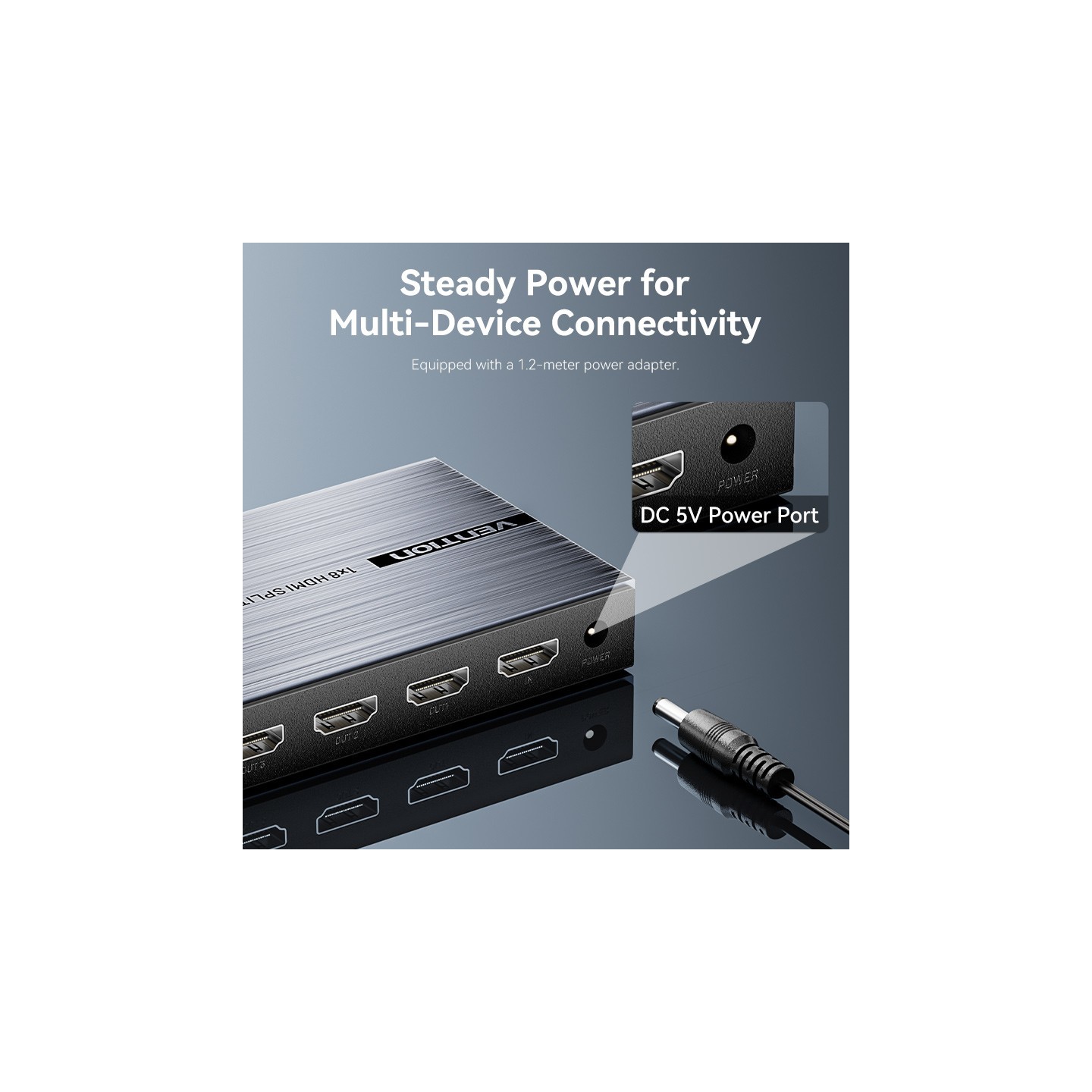 Vention HDMI Splitter - AKQB0-UK - 8-Port 4K 1.4 with UK PSU — Buy in Cyprus with Fast Delivery