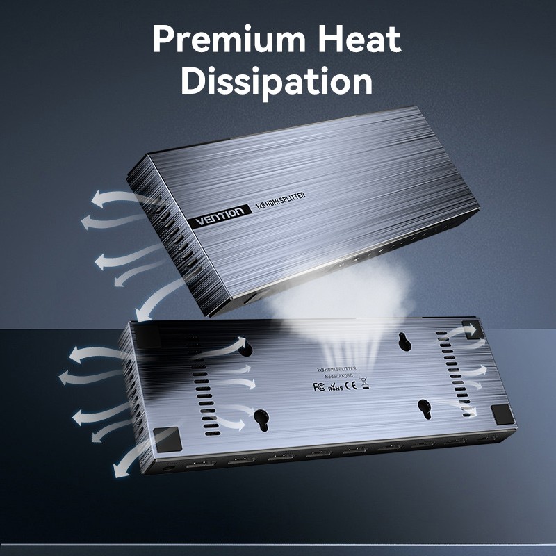 Buy Vention HDMI Splitter - AKQB0-UK - 8-Port 4K 1.4 with UK PSU in Cyprus, Nicosia, Limassol, Larnaka, Pafos