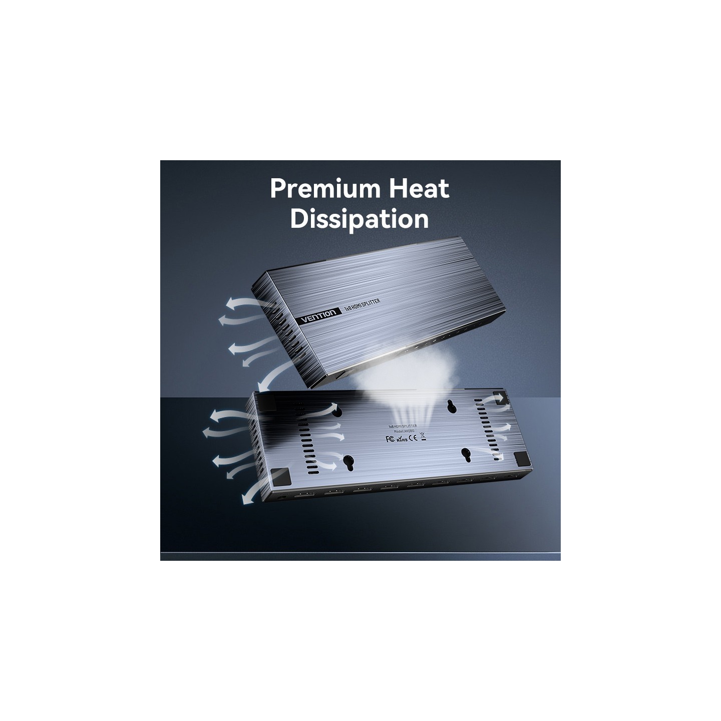 Vention HDMI Splitter - AKQB0-UK - 8-Port 4K 1.4 with UK PSU — Buy in Cyprus with Fast Delivery