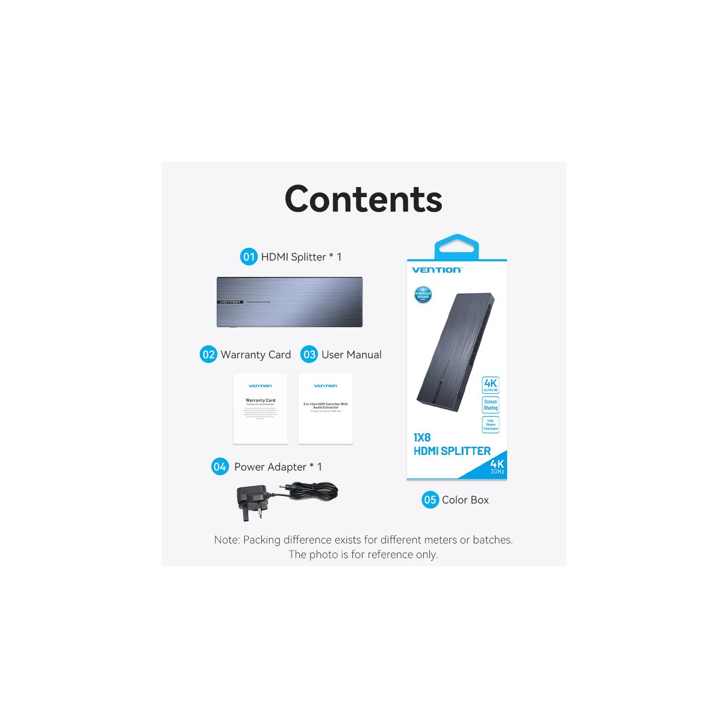 Vention HDMI Splitter - AKQB0-UK - 8-Port 4K 1.4 with UK PSU — Buy in Cyprus with Fast Delivery