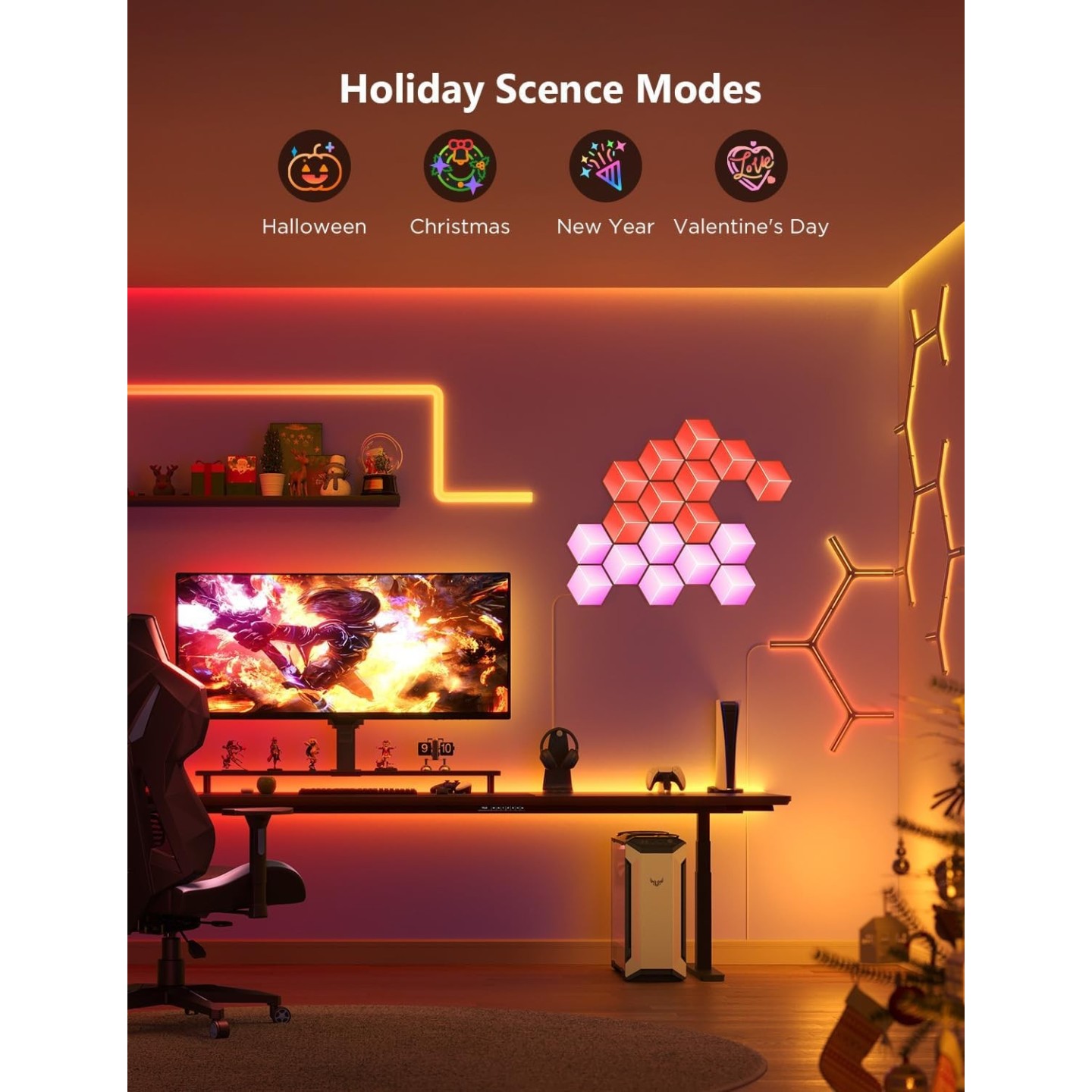 Govee Gaming Wall Glide Hexa Pro Light Panels - H6066 - 10pack — Buy in Cyprus with Fast Delivery