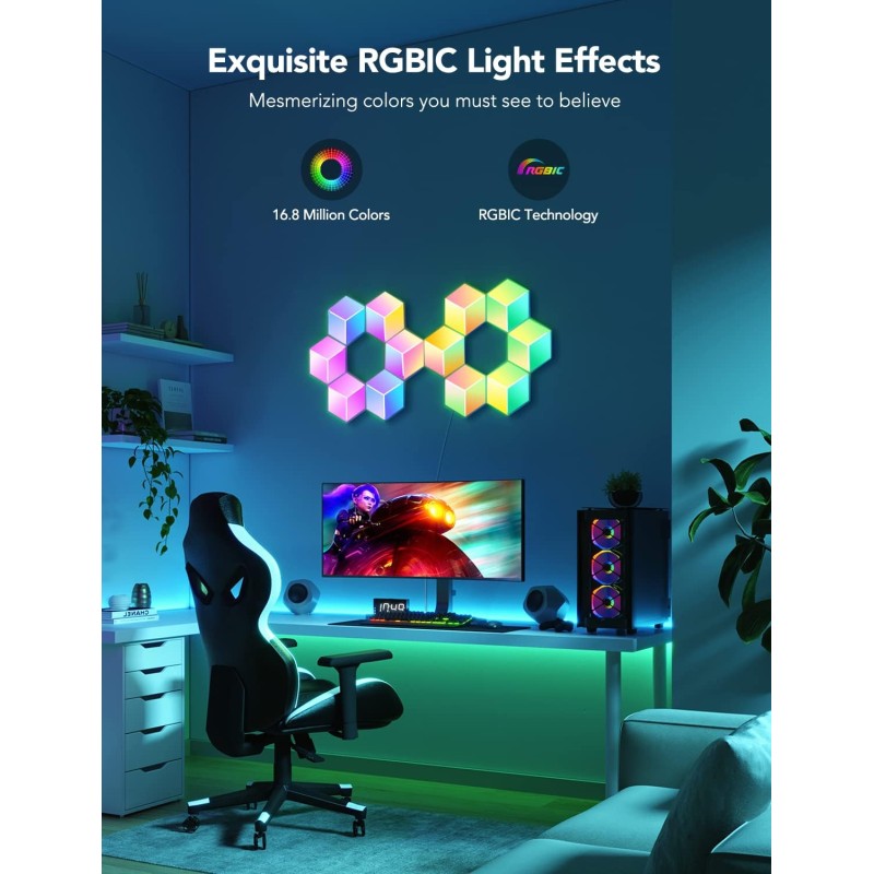 Buy Govee Gaming Wall Glide Hexa Pro Light Panels - H6066 - 10pack in Cyprus, Nicosia, Limassol, Larnaka, Pafos