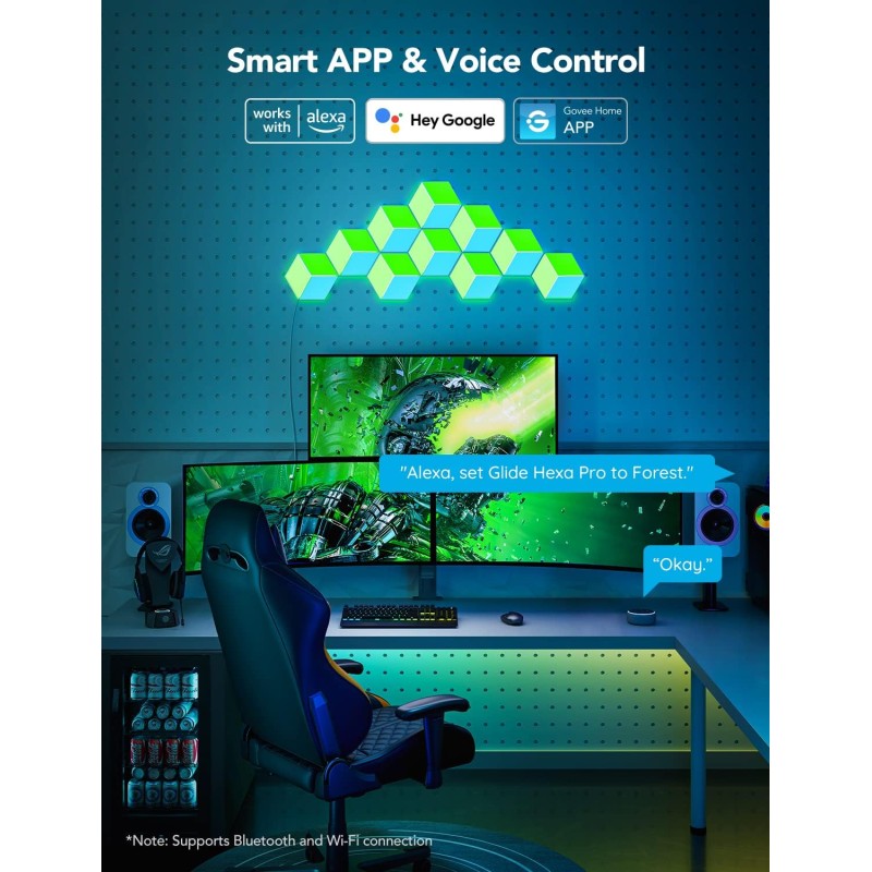Buy Govee Gaming Wall Glide Hexa Pro Light Panels - H6066 - 10pack in Cyprus, Nicosia, Limassol, Larnaka, Pafos