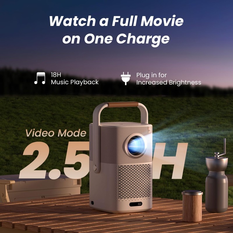 Buy Yaber Portable Outdoor Projector - T2 Plus - Full HD, WiFi6, BT, 450 ANSI, J... in Cyprus, Nicosia, Limassol, Larnaka, Pafos