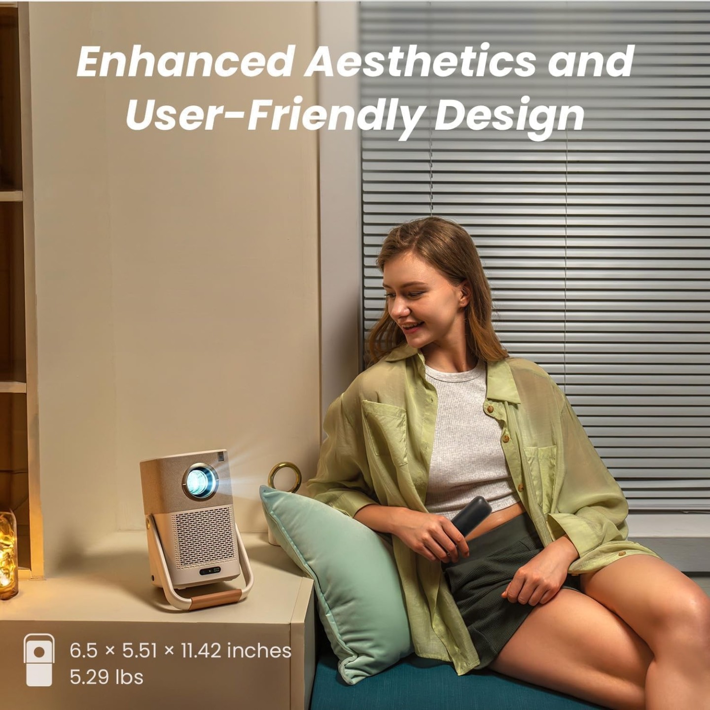 Yaber Portable Outdoor Projector - T2 Plus - Full HD, WiFi6, BT, 450 ANSI, JBL Sound, Smart TV, Auto Focus