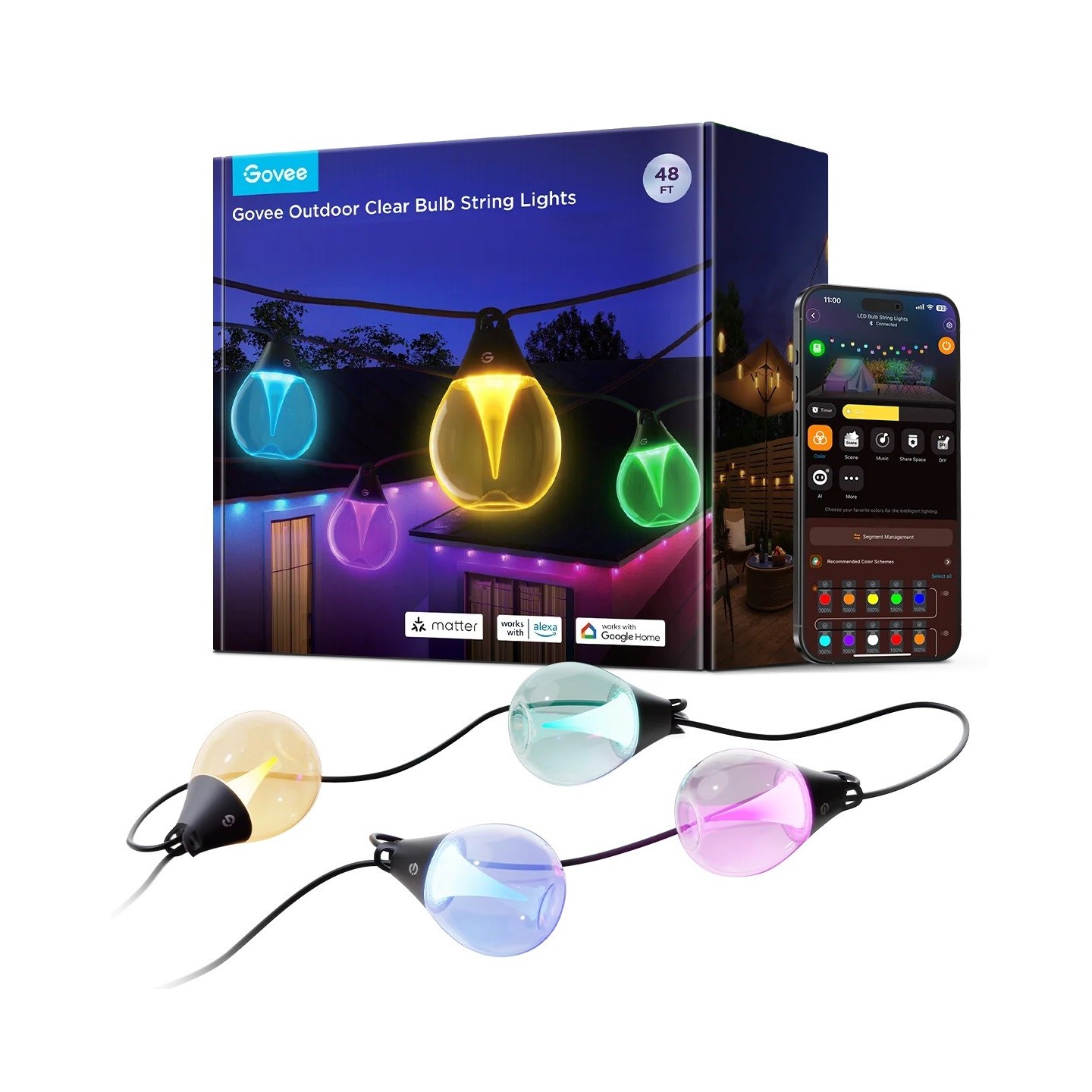 Govee Outdoor Smart String Lights - H7025CB1 - RGBICW — Buy in Cyprus with Fast Delivery