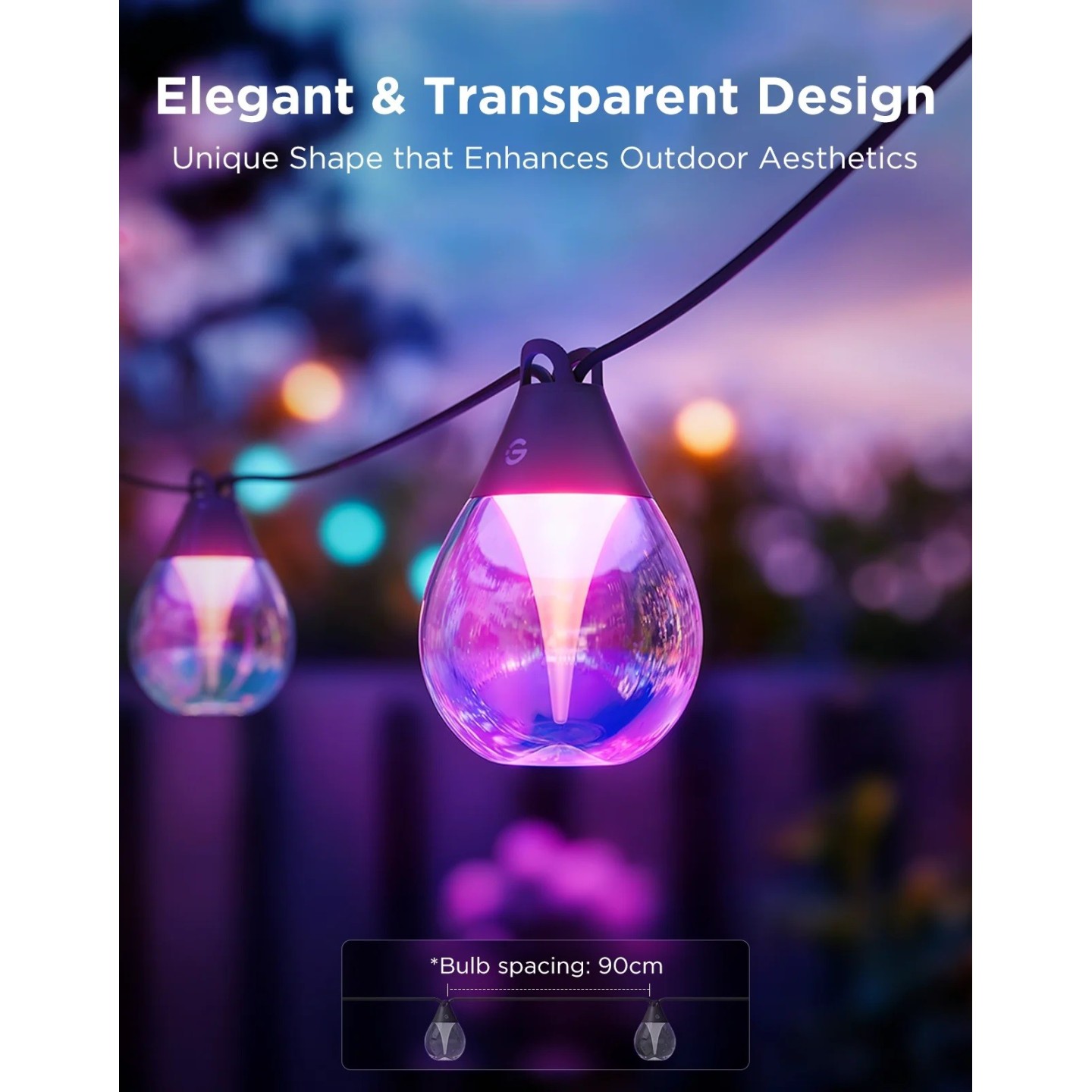 Govee Outdoor Smart String Lights - H7025CB1 - RGBICW — Buy in Cyprus with Fast Delivery