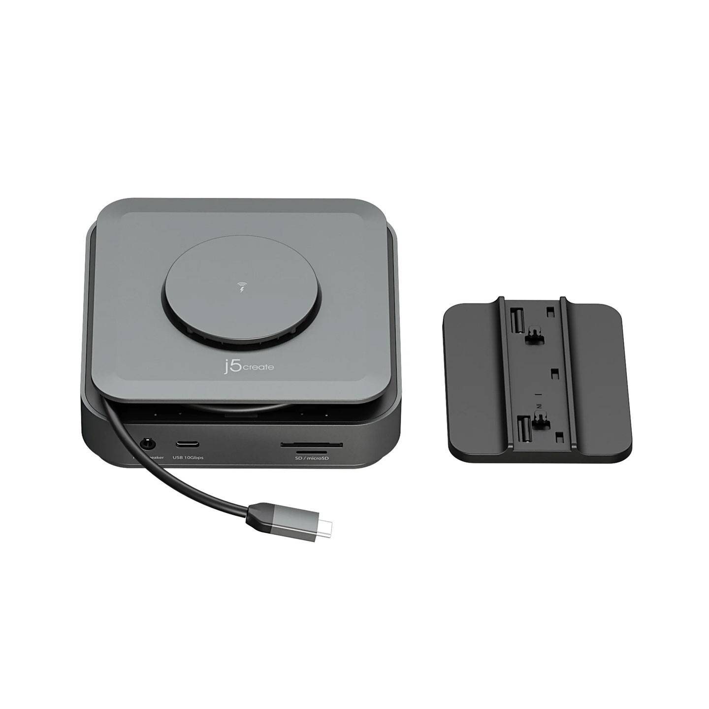 j5create Dock USB-C Dual Display 4K MST MacBookM3 HDMI RJ45 SD USB PD + Wireless Charger + 140W PSU UK JCD3199P