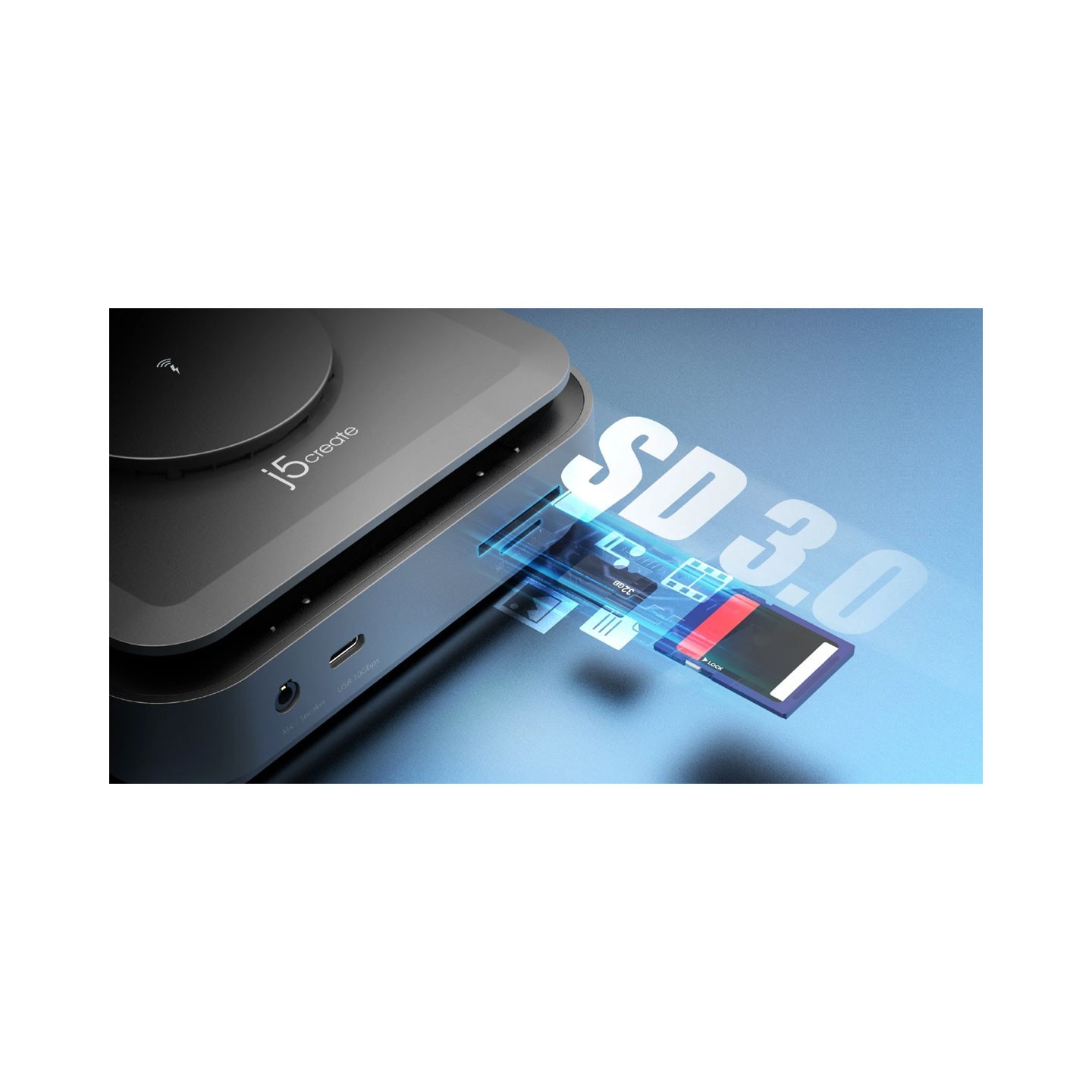 j5create Dock USB-C Dual Display 4K MST MacBookM3 HDMI RJ45 SD USB PD + Wireless Charger + 140W PSU UK JCD3199P