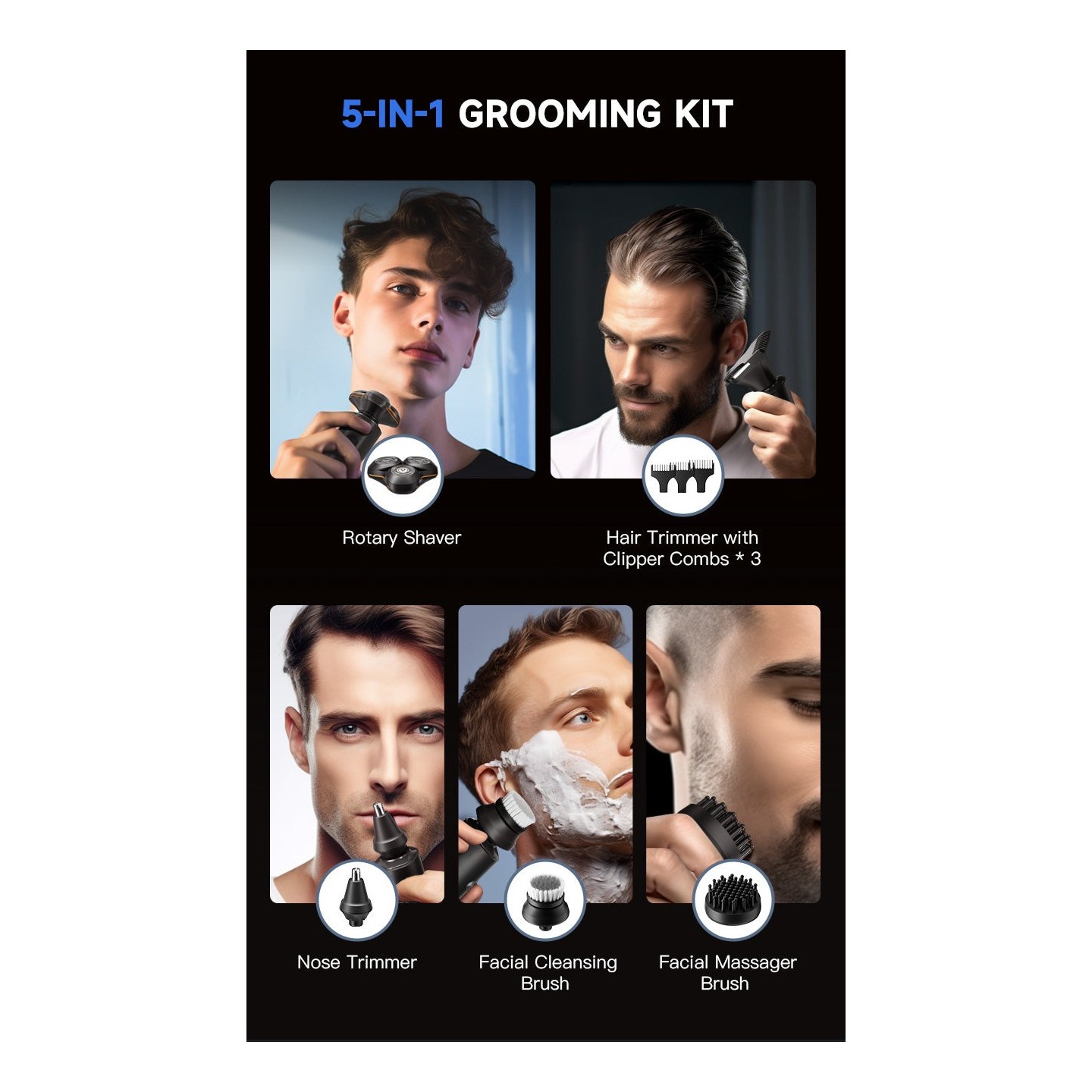 Enchen Shaver - X8S-C - 5-in-1 Grooming Kit USB-C 600mAh — Buy in Cyprus with Fast Delivery