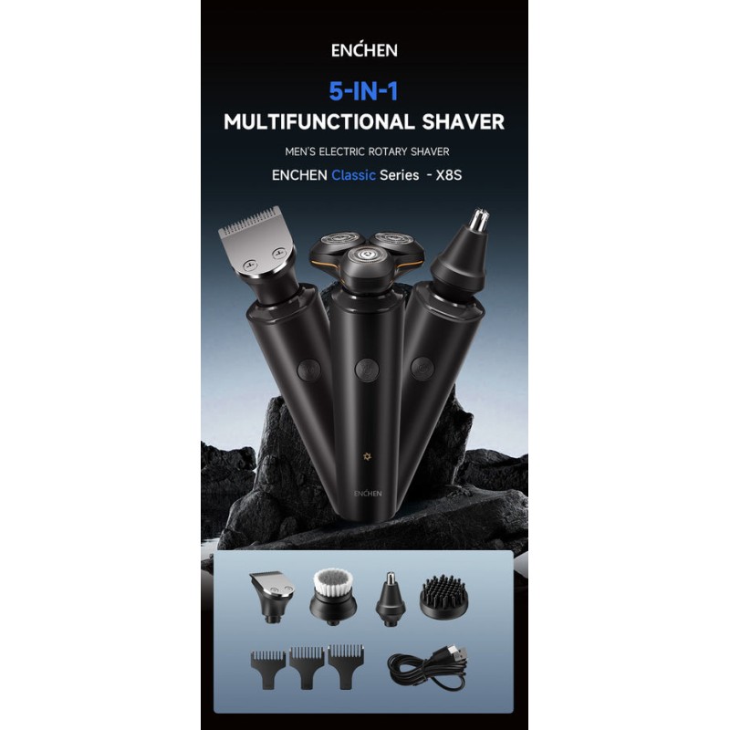 Buy Enchen Shaver - X8S-C - 5-in-1 Grooming Kit USB-C 600mAh in Cyprus, Nicosia, Limassol, Larnaka, Pafos