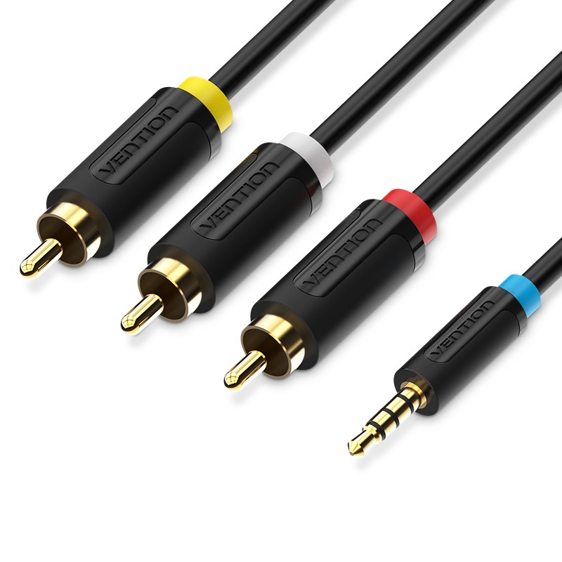 Buy Vention Audio 3.5mm 4-pin to 3RCA AV Cable - VAB-R07-B150 - 1.5m length in Cyprus, Nicosia, Limassol, Larnaka, Pafos