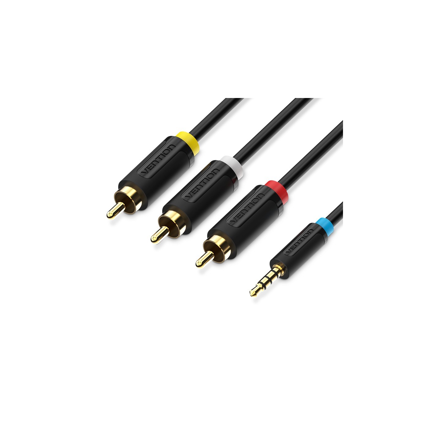 Vention Audio 3.5mm 4-pin to 3RCA AV Cable - VAB-R07-B150 - 1.5m length — Buy in Cyprus with Fast Delivery