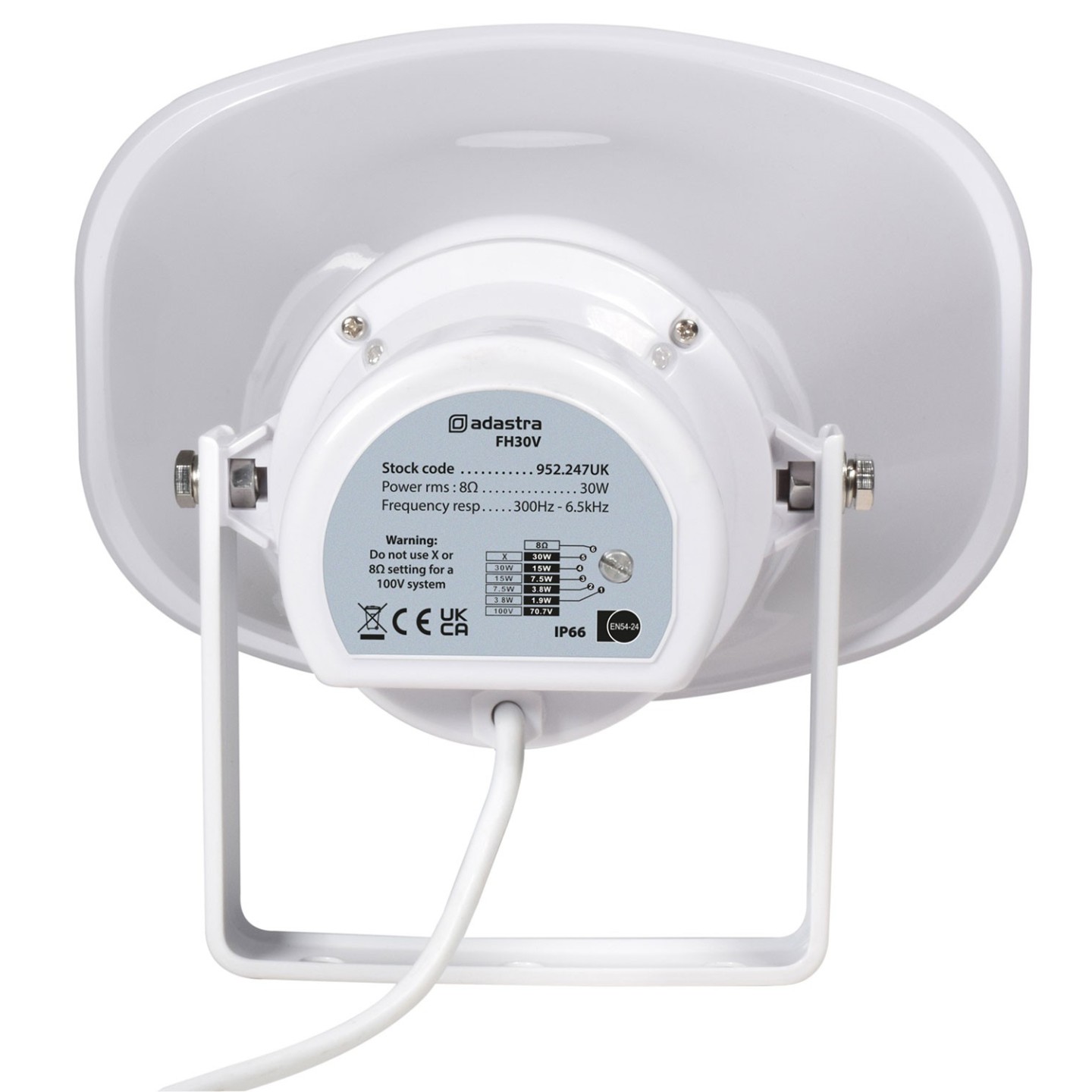 Adastra Horn Speaker - FH30V - Fire Rated EN54-24, 100V, 30W — Buy in Cyprus with Fast Delivery