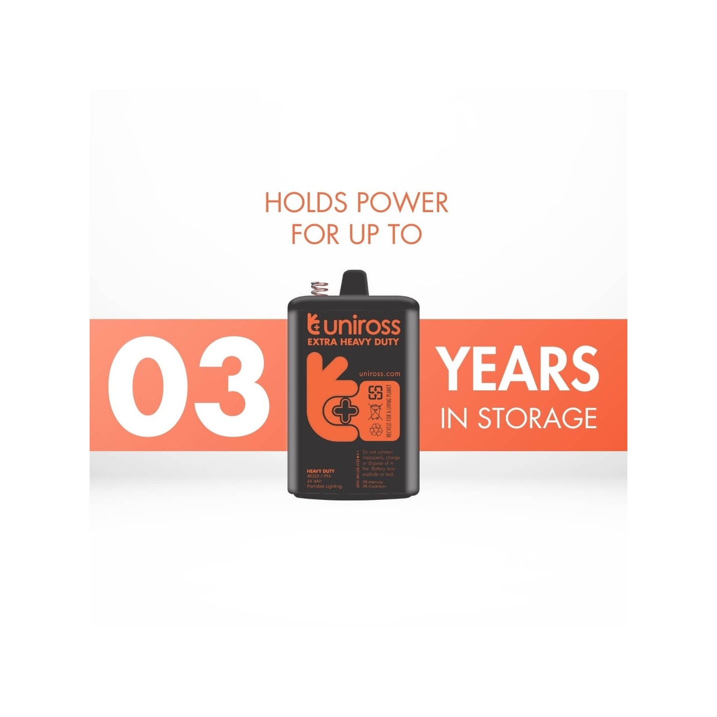 Uniross Zinc Carbon Battery - 4R25 - 6V, 1pc — Buy in Cyprus with Fast Delivery