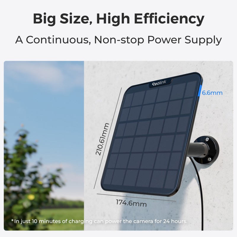 Buy Reolink BPS Solar Panel 2 for Reolink Battery Cameras - Black 6W (Type C) in Cyprus, Nicosia, Limassol, Larnaka, Pafos