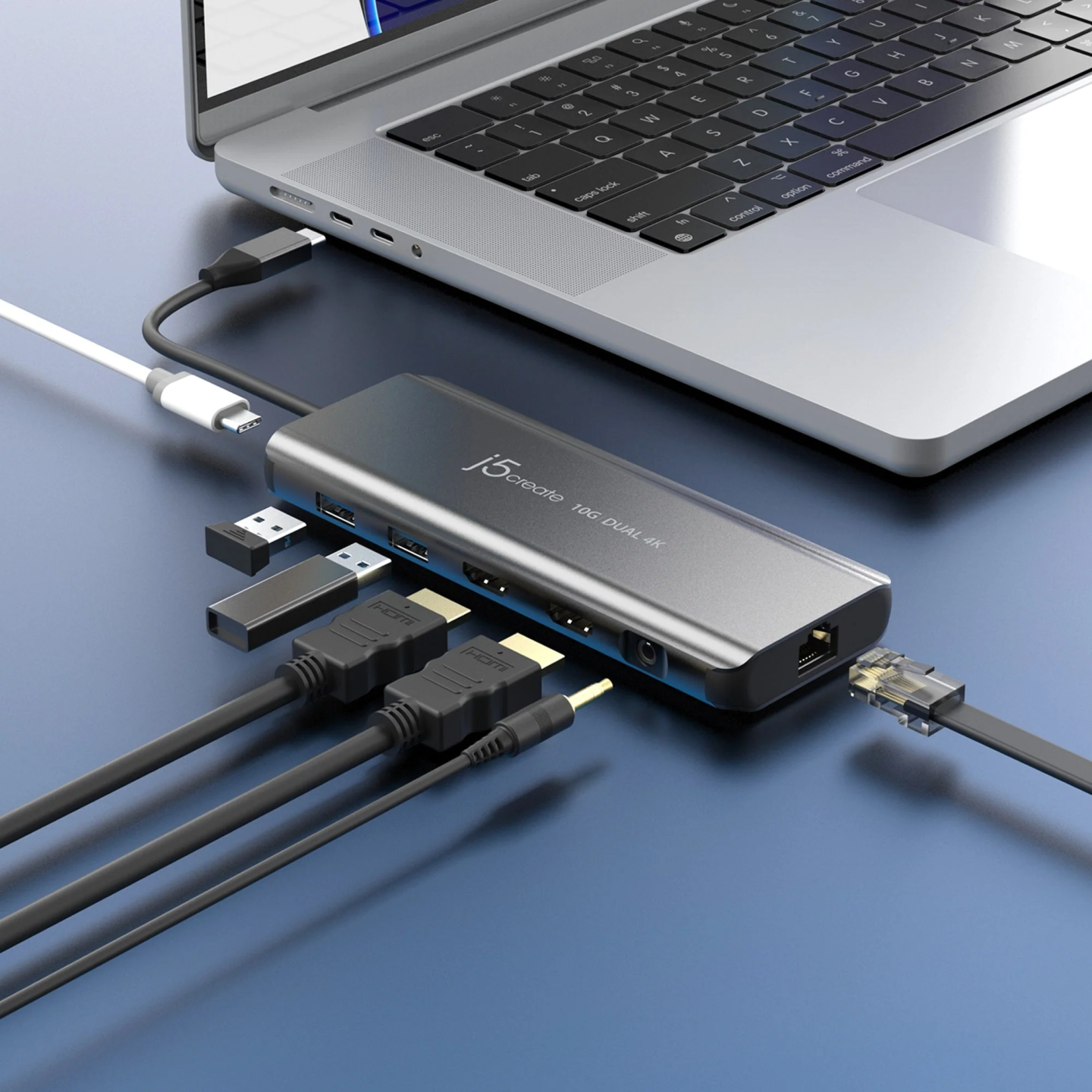 j5create JCD398 USB-C Dual 4K HDMI Dock for MacBook M3 - 100W PD, Ethernet — Armenius Store Cyprus