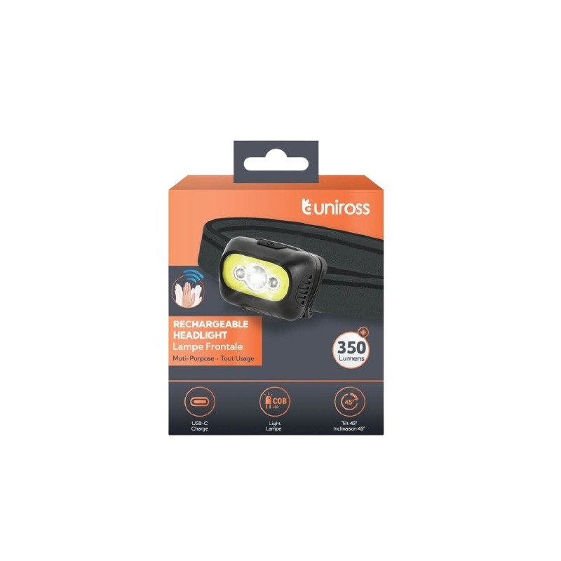 Buy Uniross ProLite Headlamp - 350 Lumens - 3M Sensor - USB Charging in Cyprus, Nicosia, Limassol, Larnaka, Pafos