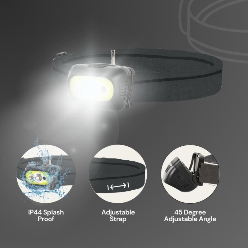 Buy Uniross ProLite Headlamp - 350 Lumens - 3M Sensor - USB Charging in Cyprus, Nicosia, Limassol, Larnaka, Pafos