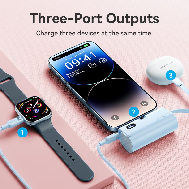 Buy Vention Powerbank - FHRW0 - 4800mAh, 22.5W, Foldable, Lightning, White in Cyprus, Nicosia, Limassol, Larnaka, Pafos