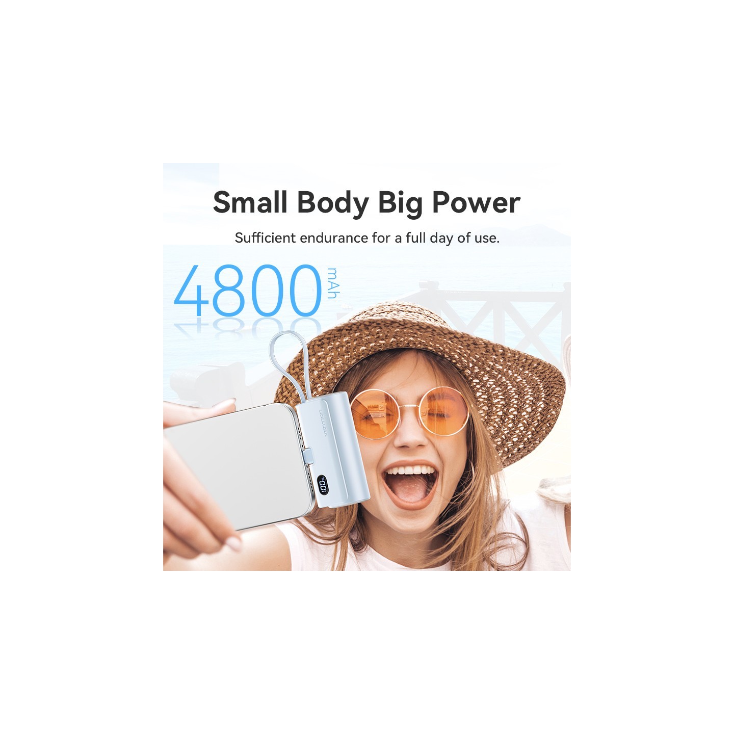 Vention Powerbank - FHRW0 - 4800mAh, 22.5W, Foldable, Lightning, White — Buy in Cyprus with Fast Delivery