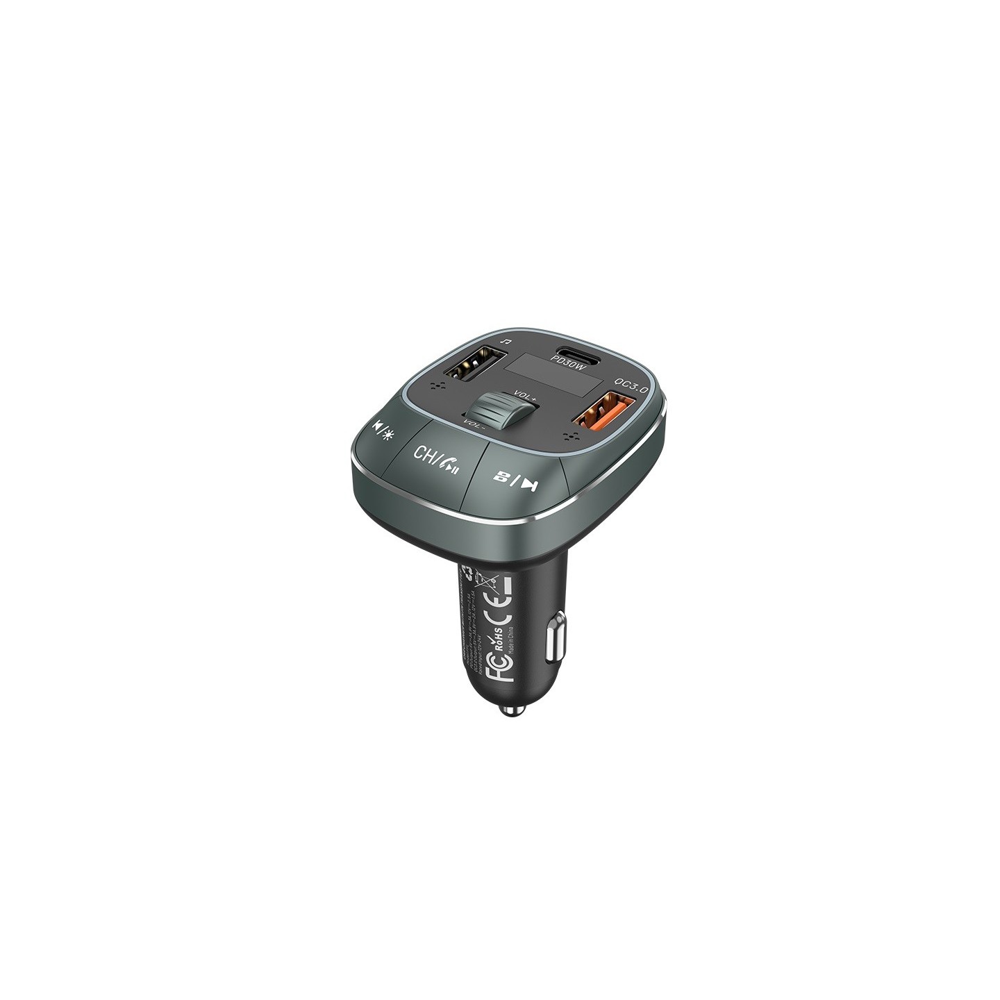 Vention Car FM Transmitter, USB Music Player & Charger - FFLB0 - 3xUSB 30W 18W 5W — Buy in Cyprus with Fast Delivery