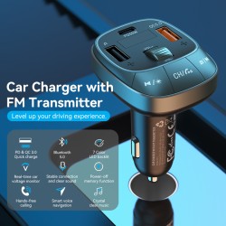 Buy Vention Car FM Transmitter, USB Music Player & Charger - FFLB0 - 3xUSB 30W 1... in Cyprus, Nicosia, Limassol, Larnaka, Pafos