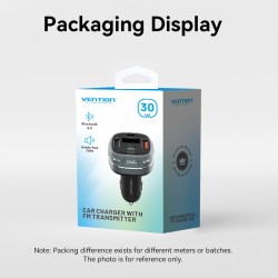 Buy Vention Car FM Transmitter, USB Music Player & Charger - FFLB0 - 3xUSB 30W 1... in Cyprus, Nicosia, Limassol, Larnaka, Pafos