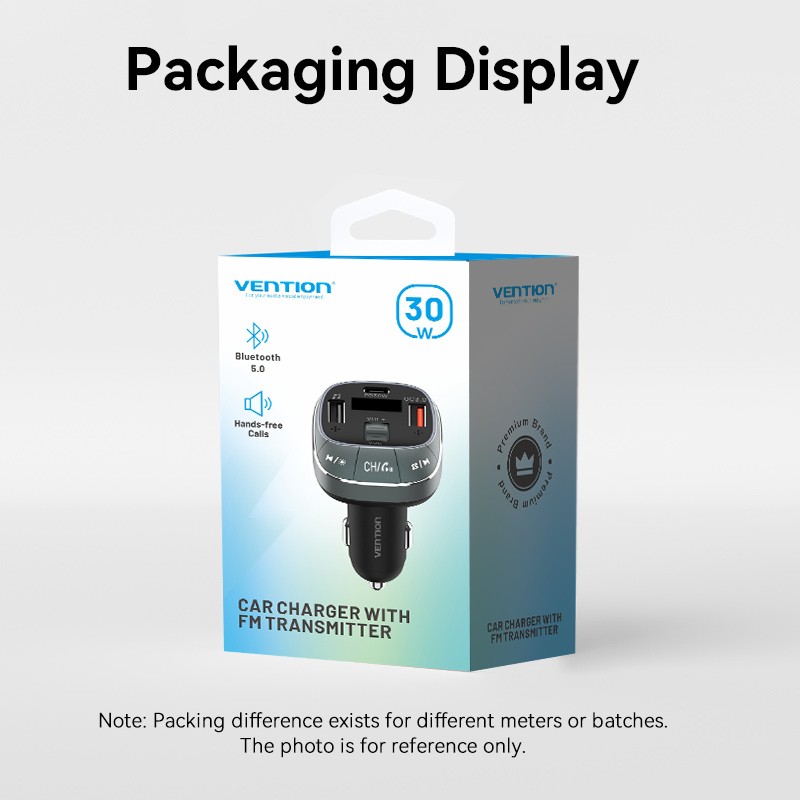 Buy Vention Car FM Transmitter, USB Music Player & Charger - FFLB0 - 3xUSB 30W 1... in Cyprus, Nicosia, Limassol, Larnaka, Pafos